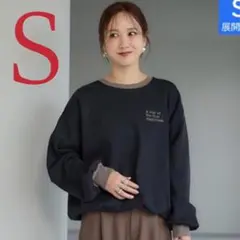 しまむら mysa closet 配色ロゴ刺繍スウェット ブラック Ｓサイズ