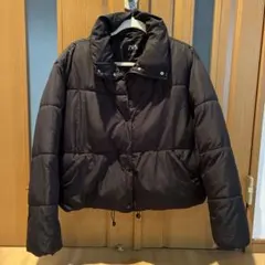 ZARA ブラック クロップド丈　パフジャケット　ダウンジャケット M