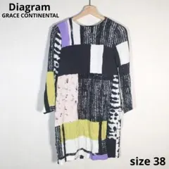 ダイアグラム グレースコンチネンタル ワンピース size38 マルチカラー