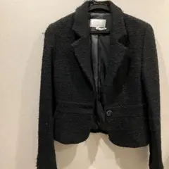 M-PREMIER テーラードジャケット 34黒 ツイード風