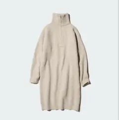 UNIQLO スフレヤーンワンピース　ハーフジップ