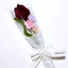 モールフラワー　ブーケ　チューリップ　花束　枯れないお花　赤　ピンク　父の日