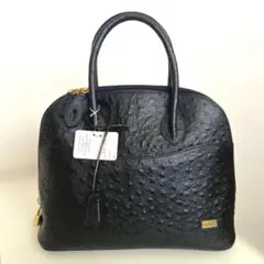 VIA LA MODA ハンドバック 2WAY オーストリッチ 南京錠 ブラック 