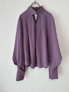 RUIRUE BOUTIQUE ブラウス チョーカー風 Ｖネック ピンタック