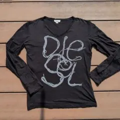 DIESEL ブラック Vネック 長袖Tシャツ M