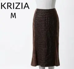 KRIZIA クリッツア タイトフレアスカート M ブラウン 切り替え 綺麗上品のサムネイル