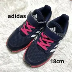 adidas アディダス　ネイビー　18cm スポーツ　スニーカー　中敷きなし