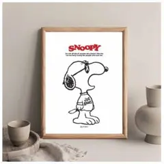 スヌーピー ジョークール目がバッテン柄★A4サイズポスター★値下げ可