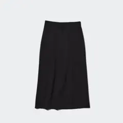 UNIQLO ストレッチダブルフェイススリットスカート　M ブラック