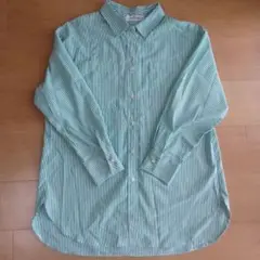 RAY CASSIN グリーンストライプ長袖シャツ