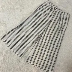 ［美品］MELROSE CLAIRE カジュアルパンツ ストライプ アイボリー