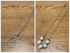 ネックレス2点セット（コットンパール ＆ シルバーペンダント）華やか・シンプル