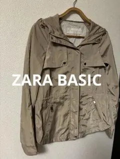 ZARA BASIC フード付きベージュジャケットドローコード金ボタン