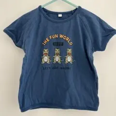 恐竜イラスト ネイビー Tシャツ　90センチ