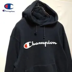 US古着 アメリカ古着 プリントロゴ パーカー フーディ ブラックチャンピオン