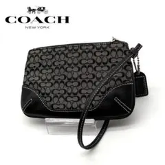 【美品】 COACH キャンバス コインケース マルチケース シグネチャー 黒