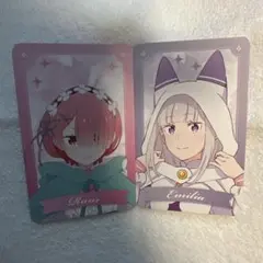 リゼロ　アトレ秋葉原　コラボ特典 キャラクターカード　ラム エミリア 2枚