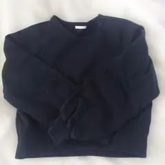 GU プルオーバー 黒無地 裏起毛 S