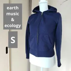 ネイビー フード付きジッパーパーカー