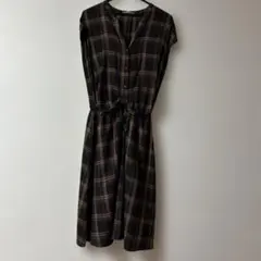 NATURAL BEAUTY BASIC チェック柄 ノースリーブワンピース