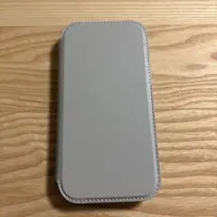 GLASS FLIP CASE iPhone15用ケース 手帳型ホワイトベージュ