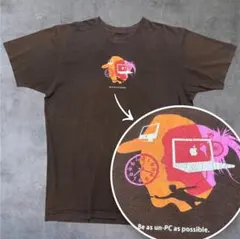 Apple アップル 企業T ビンテージ Tシャツ mac iphone 茶色
