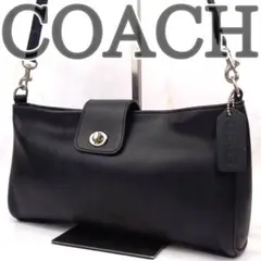 ✨良品✨ オールドコーチ ショルダーバッグ 斜め掛け ターンロック レザー 黒
