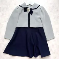 フォーマルドレス 120cm 襟付き ネイビー 入学式