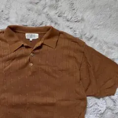 【80s〜90s】LINCOLN レトロ 半袖ニットポロシャツ メンズMのサムネイル