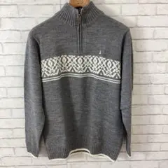 1.8 t851 ハッシュパピー ハーフジップアップニット 刺繍 YKK