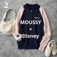 n517【moussy×Disney】ジップアップニット ミッキー