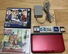 Nintendo ニンテンドー　任天堂3DS LL レッド　ソフト4本付き