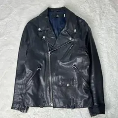 BEAUTY&YOUTH やぎ革/ダブルライダース L レザージャケット　黒