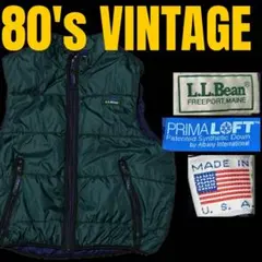 USA製【80s】 エルエルビーン　プリマロフト　化繊ダウンベスト