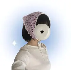 ハンドメイド バブーシュカ 編み物 かぎ編み ヘッドドレス ウィッシュコア