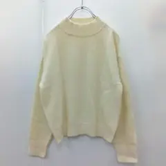 6『フリージア』長袖ニットセーター ハイネック 秋冬 クリーム色