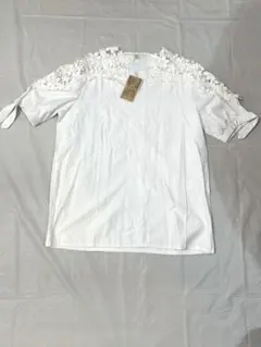 クラシカルエルフ トップス 半袖 花 ボタニカル レース ホワイト XL