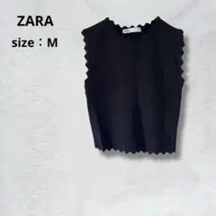 ZARA ザラ ノースリーブ ベスト トップス ブラック 黒 新品同様【M】