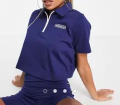 adidas Originals クロップド ジップポロシャツのサムネイル