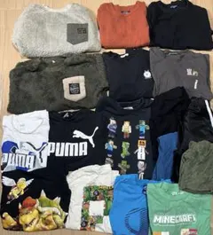 140cmまとめ売り　秋冬　男の子用長袖8着Tシャツ5着長ズボン3着半ズボン1着