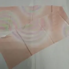 正絹　夏の帯揚げ　縦絽　レインボーカラー