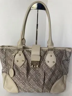 russet ラシット ナイロン×レザー　モノグラムトートバッグ　肩掛けバッグ