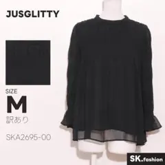 訳あり JUSGLITTY トップス ブラウス　バンドカラー　ギャザー　透け感のサムネイル