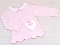 メゾピアノ 立体うさぎ ウサギ マスコット スカラップ Tシャツ ハートポケット