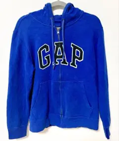 人気！！GAP ギャップ　パーカー　メンズ　M フード付き　ビックロゴ　古着　青