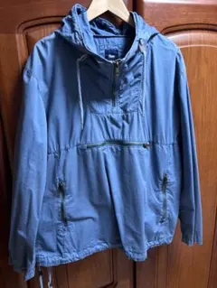 GAP コットンアノラック パーカーLブルーグレー