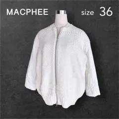 MACPHEE　マカフィー　キルティングコンビ ノーカラーブルゾン　ホワイト