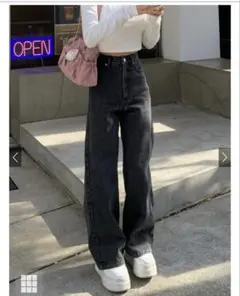 ハイウエストセミワイドパンツ