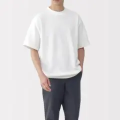 無印良品　UVカット乾きやすいワッフルクルーネック半袖Tシャツ　メンズM