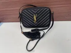 イヴサンローラント ブラックショルダーバッグ 金具ブラック